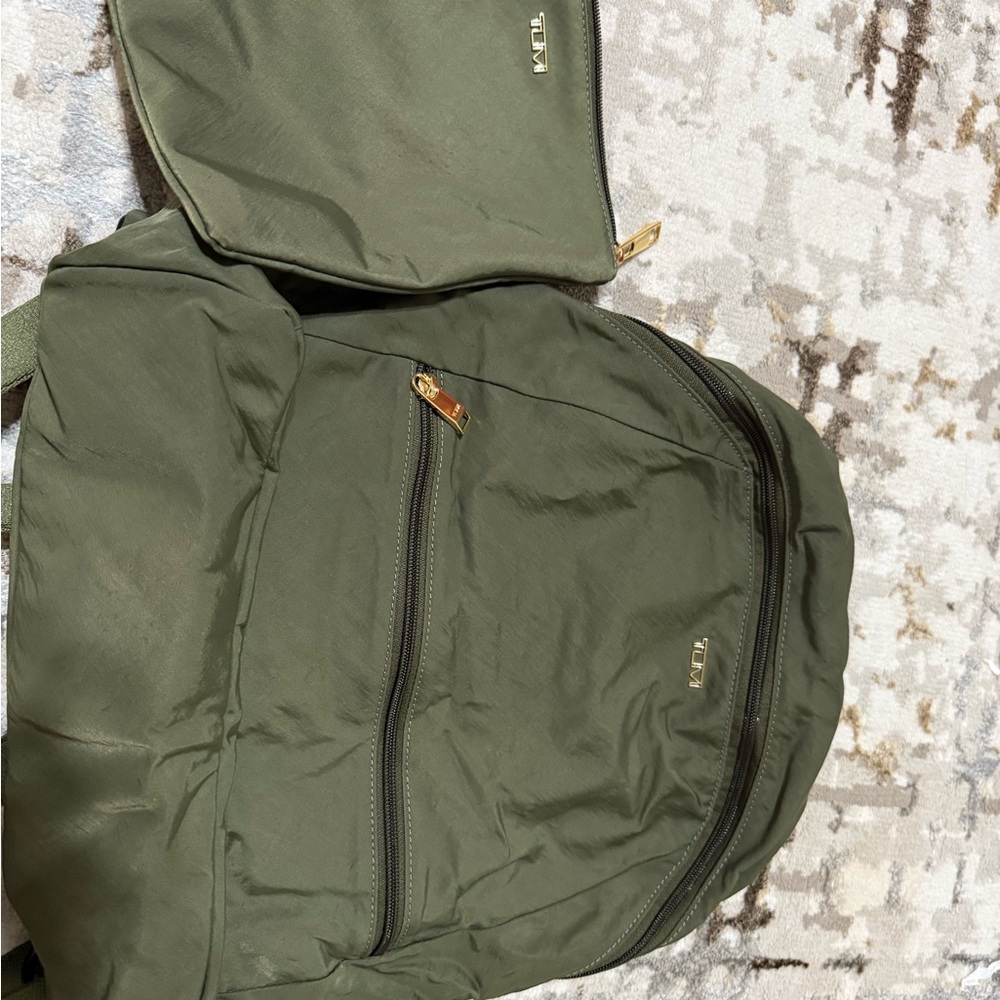 Tumi Forest Green Backpack with Pouch